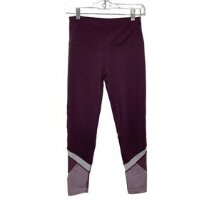 Reebok Legging Pants Size Small Burgundy Athletic Active Stretch